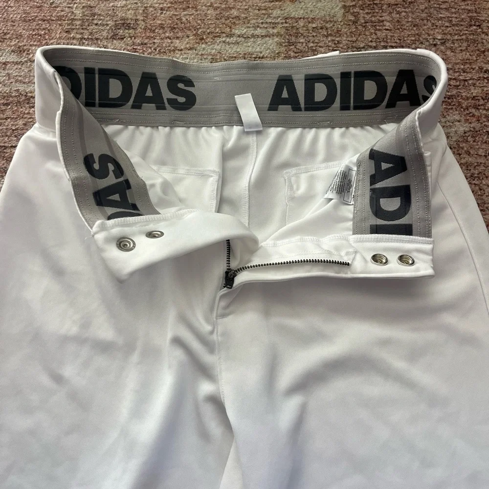Adidas Open Hem NWOT White Baseball Pants Men’s Size Medium Elastic Waistband